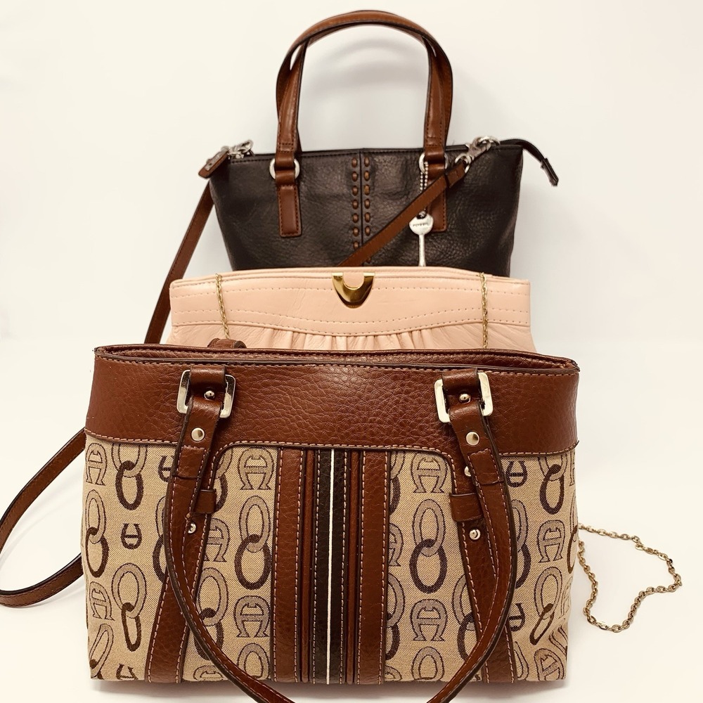 LOT of 3 - Women's Handbags ~ Purses Fossil, Etienne Aigner, Vintage Andé